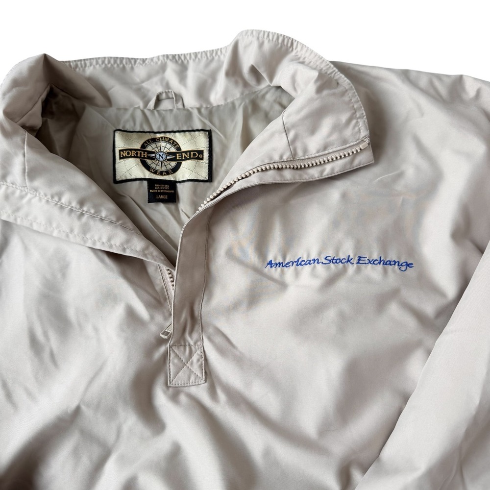Vintage Men's North End American Stock Exchange 1/4 Zip Windbreaker‎ Large